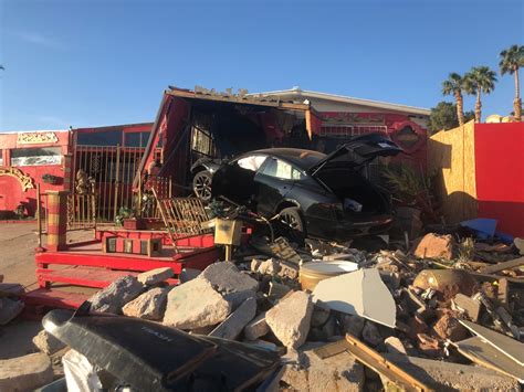 Tesla collision marks seventh crash on Las Vegas property, according to homeowner
